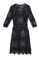 Zara black lace and leather mini dress